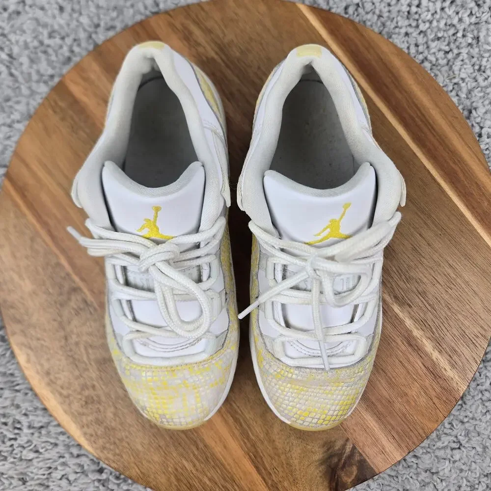 Jordan 11 Retro Low PS PreSchool Kids 1y Yellow Snakeskin Daily Casual Sneaker